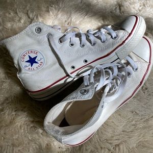 cream Converse hi-tops, W 10